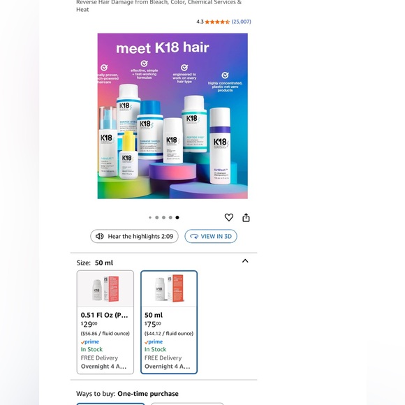 K18 Biomimetic Hairscience Repair Mask 50ml full size bottle - Picture 8 of 8